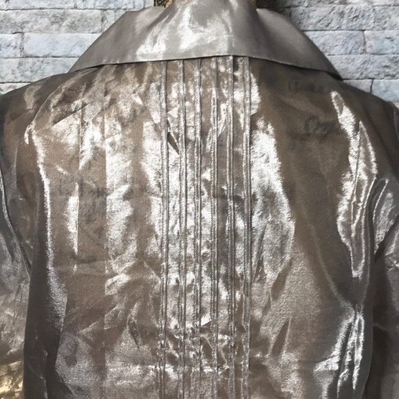 NAERSI | Sheer Button Down Blouse | Silver | XL - Picture 6 of 8